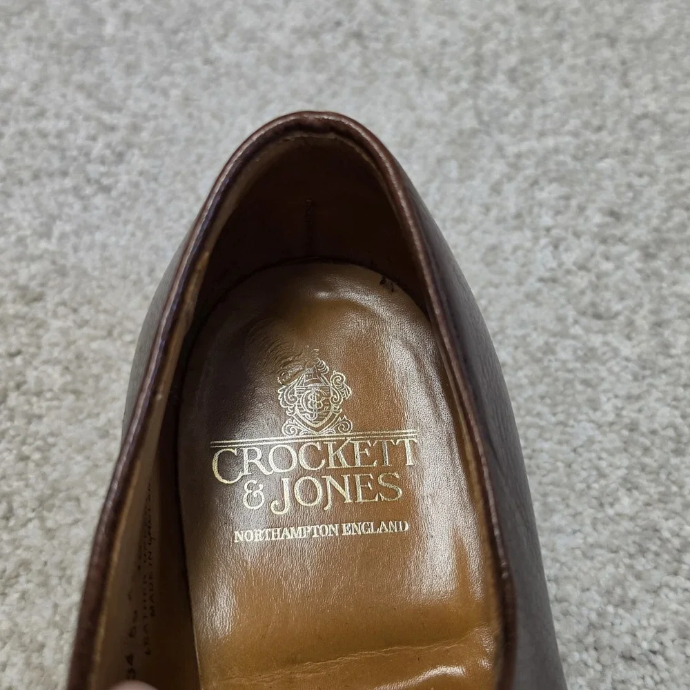 Crockett & Jones Ashdown Dark Brown Country Calf Grain Leather Derby Shoes 10D